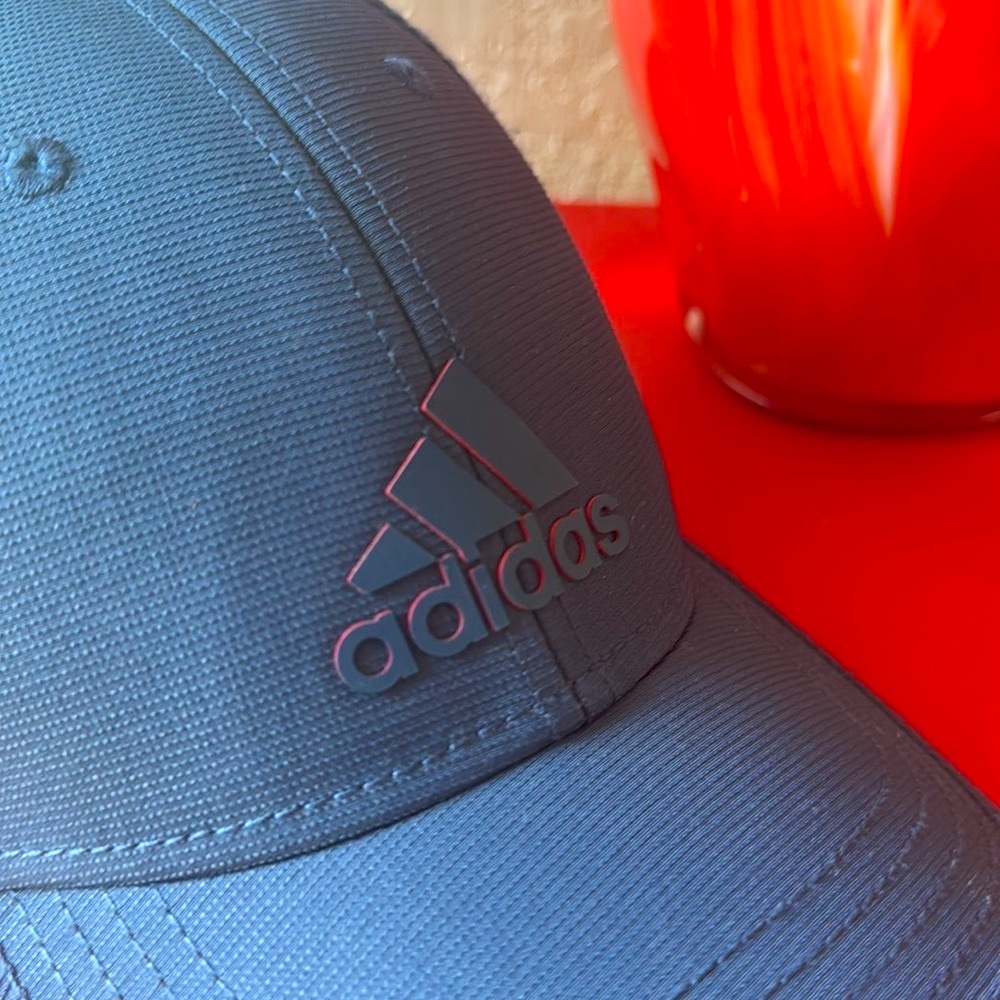 ADIDAS Aeroready Cap Hat Blue Red Detail Adjustable NWOT - Picture 3 of 9